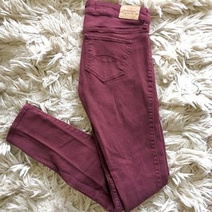 Abercrombie Women’s Skinny Burgundy Jeans